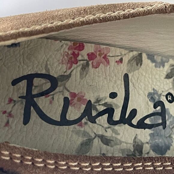 Ruika Women's Suede Peep Toe Stripes Platform Heel Brown‎ Size 39 - Picture 4 of 9